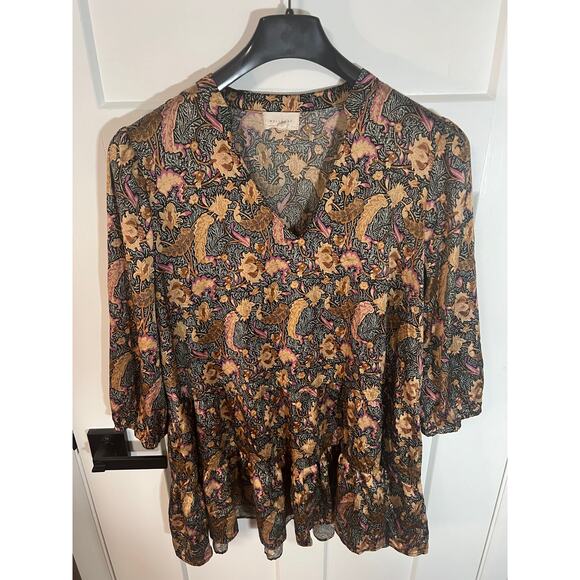 Melloday Satin Boho Dress | Womens Tiered Swing Dress Size XL Extra Large - Picture 5 of 8